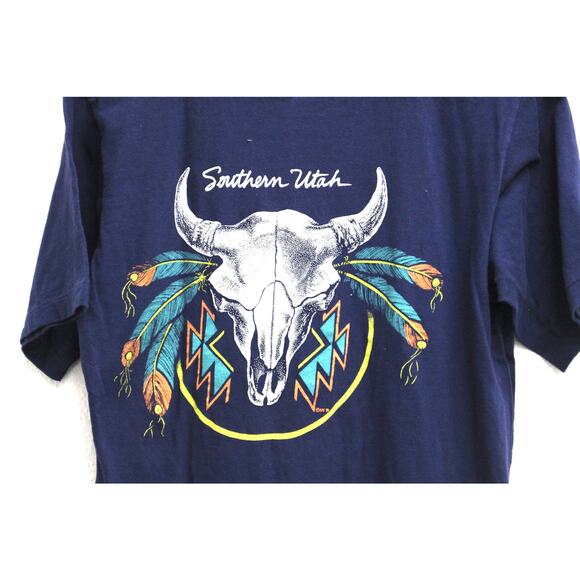 Vintage Southern Utah Cattle Skull T Shirt Large - Picture 2 of 7